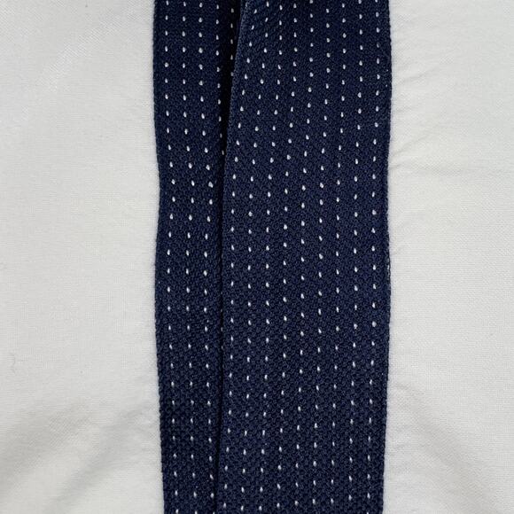 PAUL SMITH Size M White Navy Cotton Contrast Trim Long Sleeve Shirt - Picture 2 of 9